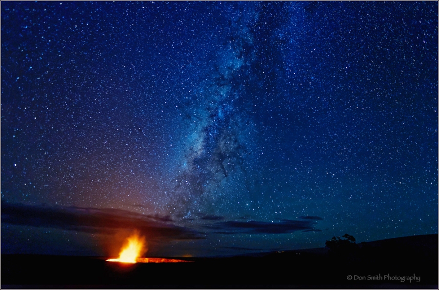 Kilahuea Caldera Under Milky Way